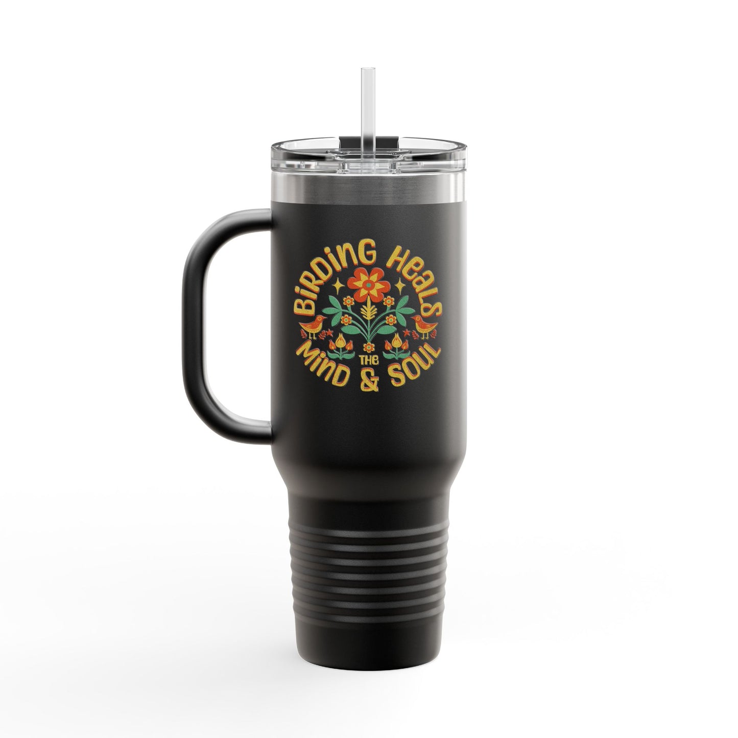 The Nerdy Birder Birding Heals Insulated Travel Mug, 40oz