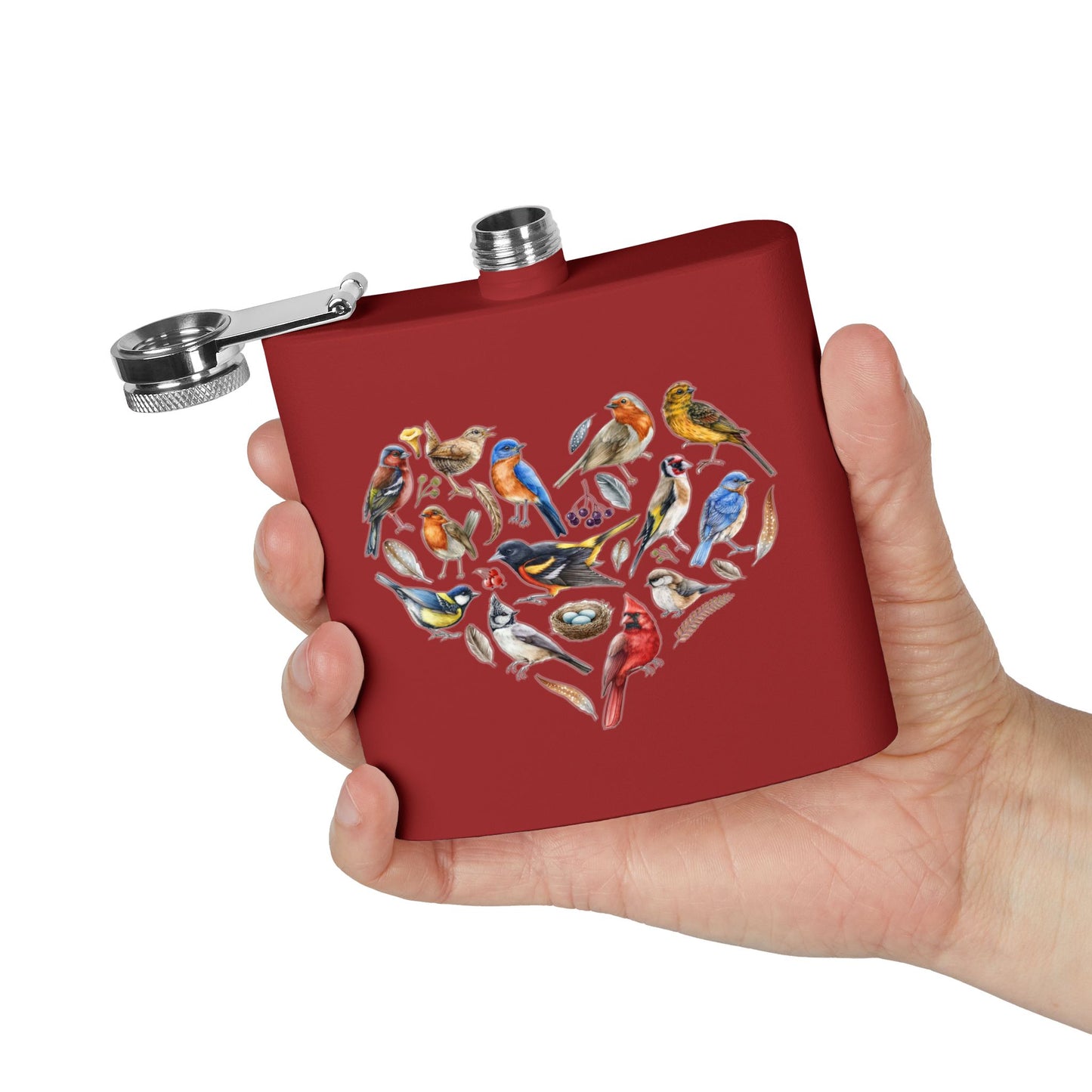 Bird Heart Stainless Steel Flask - 6oz