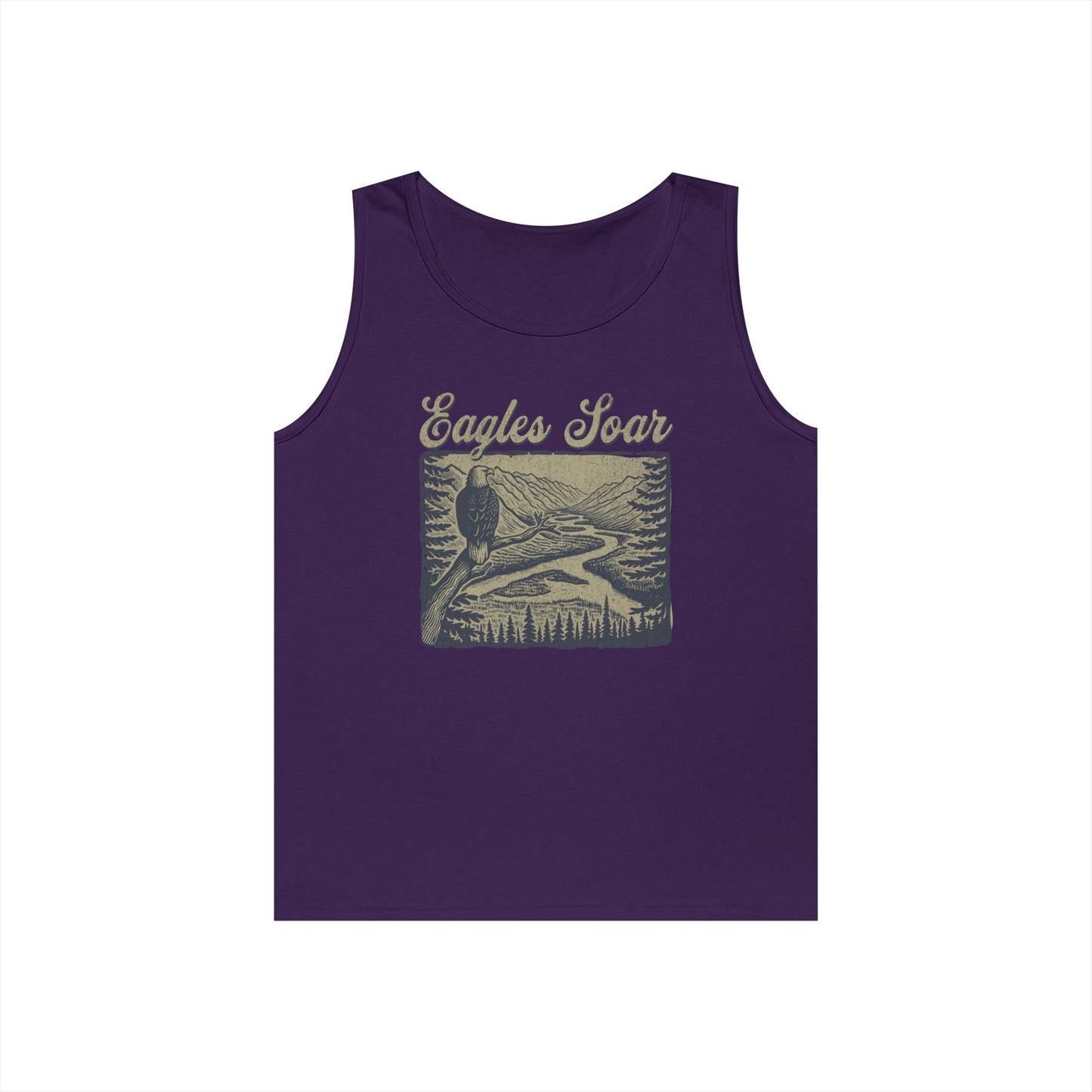 Eagles Soar Unisex Heavy Cotton Tank Top – Outdoor Adventure Wear