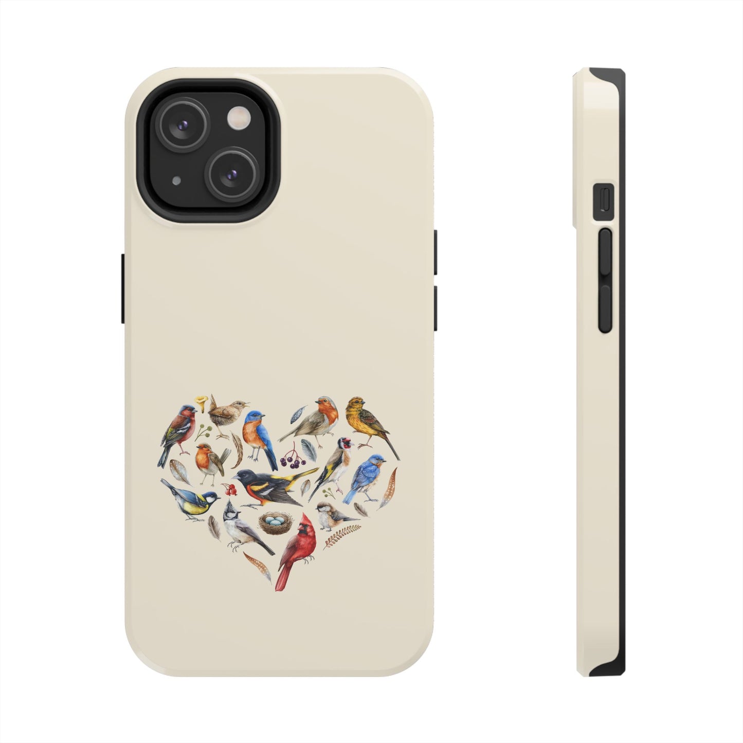 Bird Heart Tough Phone Cases - Cute Wildlife Design, Gift for Nature Enthusiasts, Durable Cases for Birdwatching