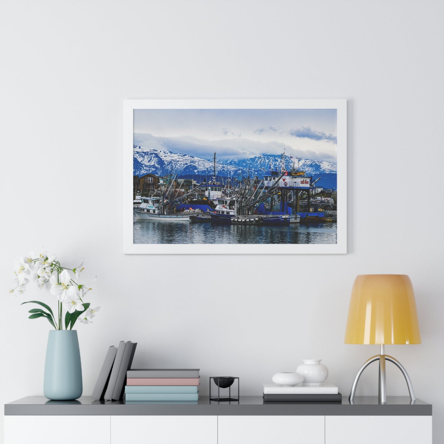 Scenic Harbor Framed Horizontal Poster - Nautical Wall Art for Home Decor