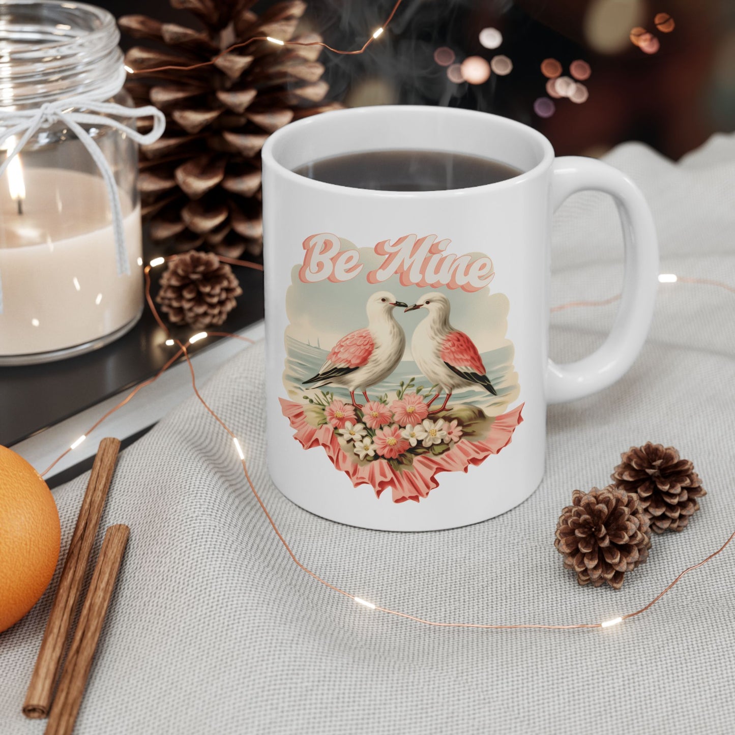 Vintage Inspired Ceramic Mug - Be Mine - Perfect Gift for Birding Love