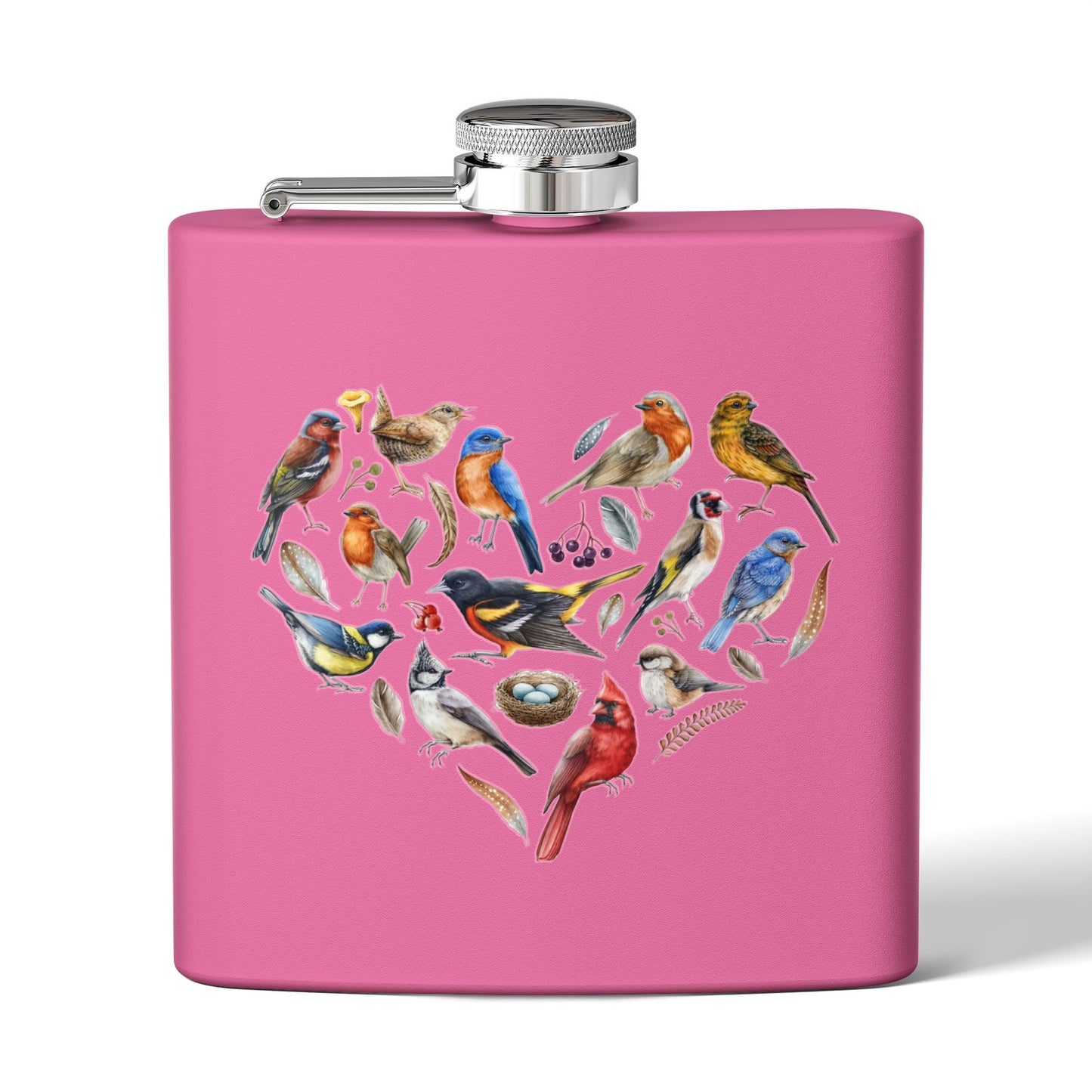 Bird Heart Stainless Steel Flask - 6oz