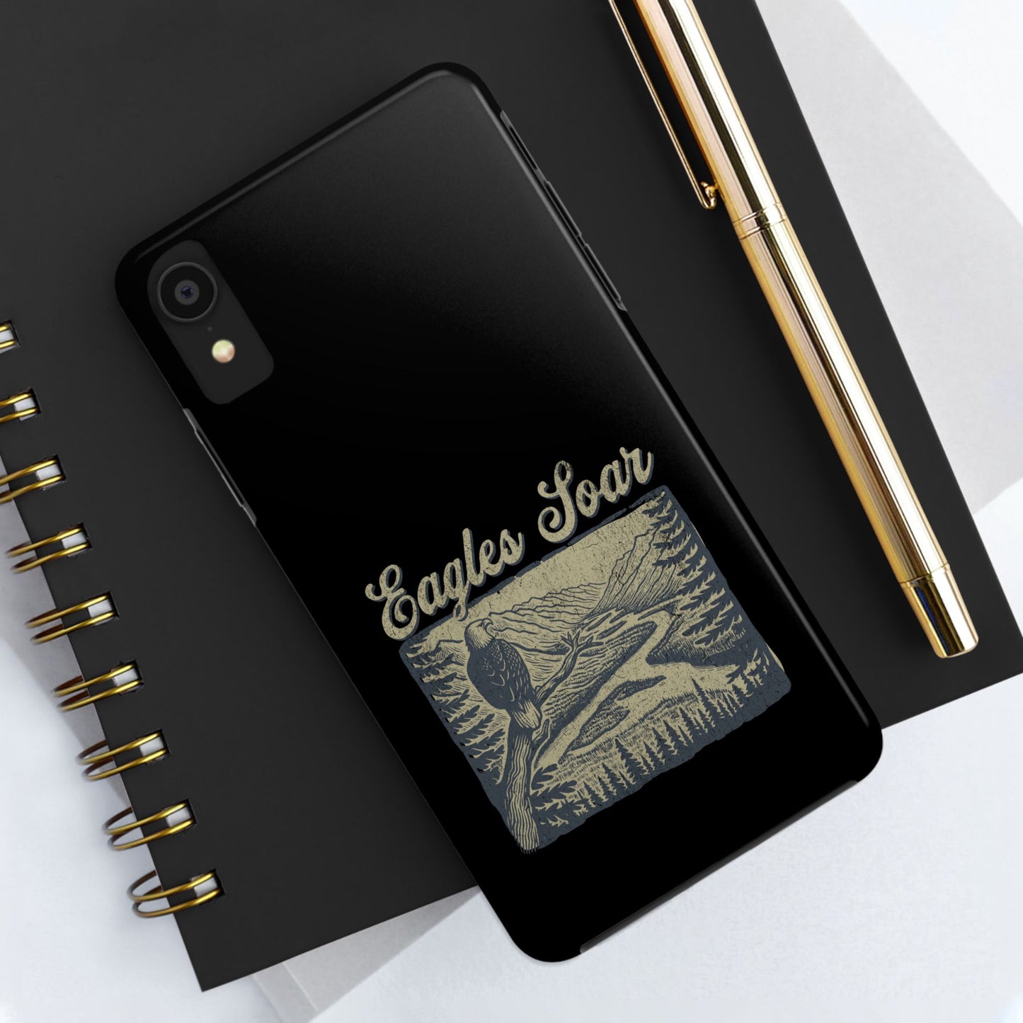 The Nerdy Birder - Eagles Soar Tough Phone Case, Nature Lover Gift, Hiking Accessory, Wildlife Enthusiast, Adventure Protection Case