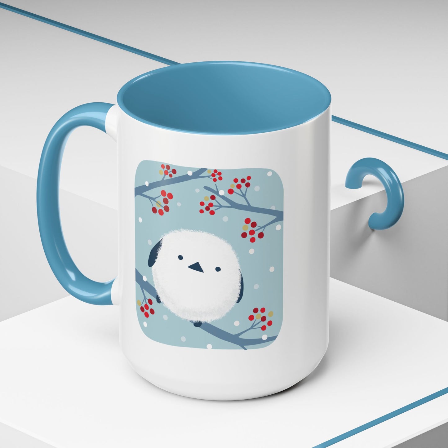 Cute Bird & Cherry Blossom Accent Coffee Mug - 11oz & 15oz