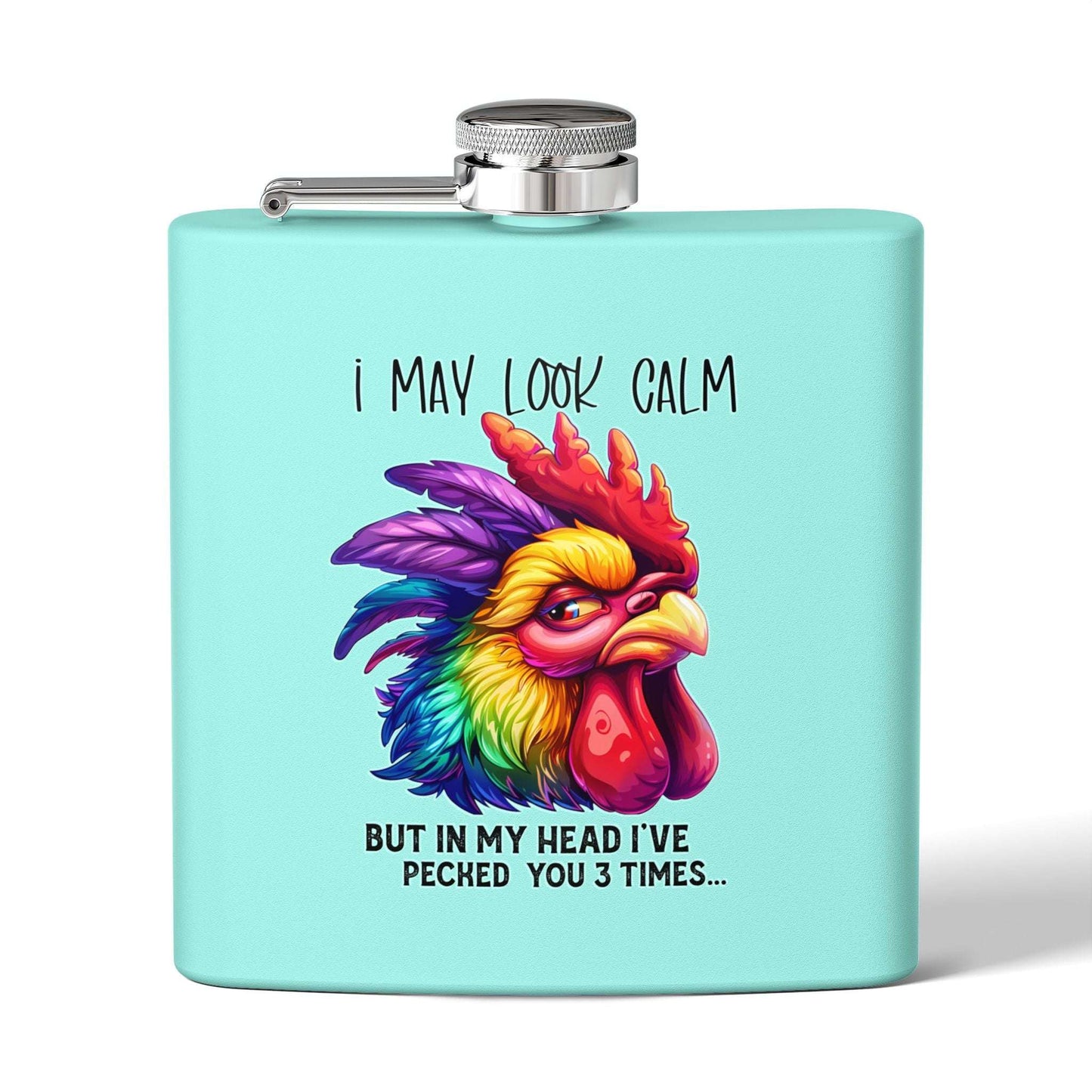 I May Look Calm Stainless Steel Flask - 6oz