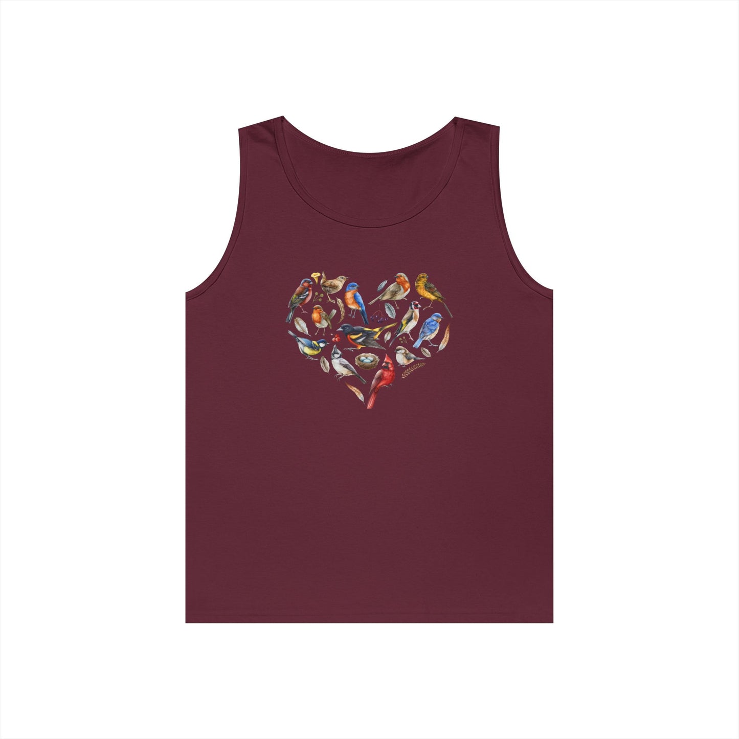I'm A Nerdy Birder Bird Heart Tank Top, Gift for Bird Lovers, Unisex Summer Wear, Nature Lover's Apparel, Fun Casual Tank