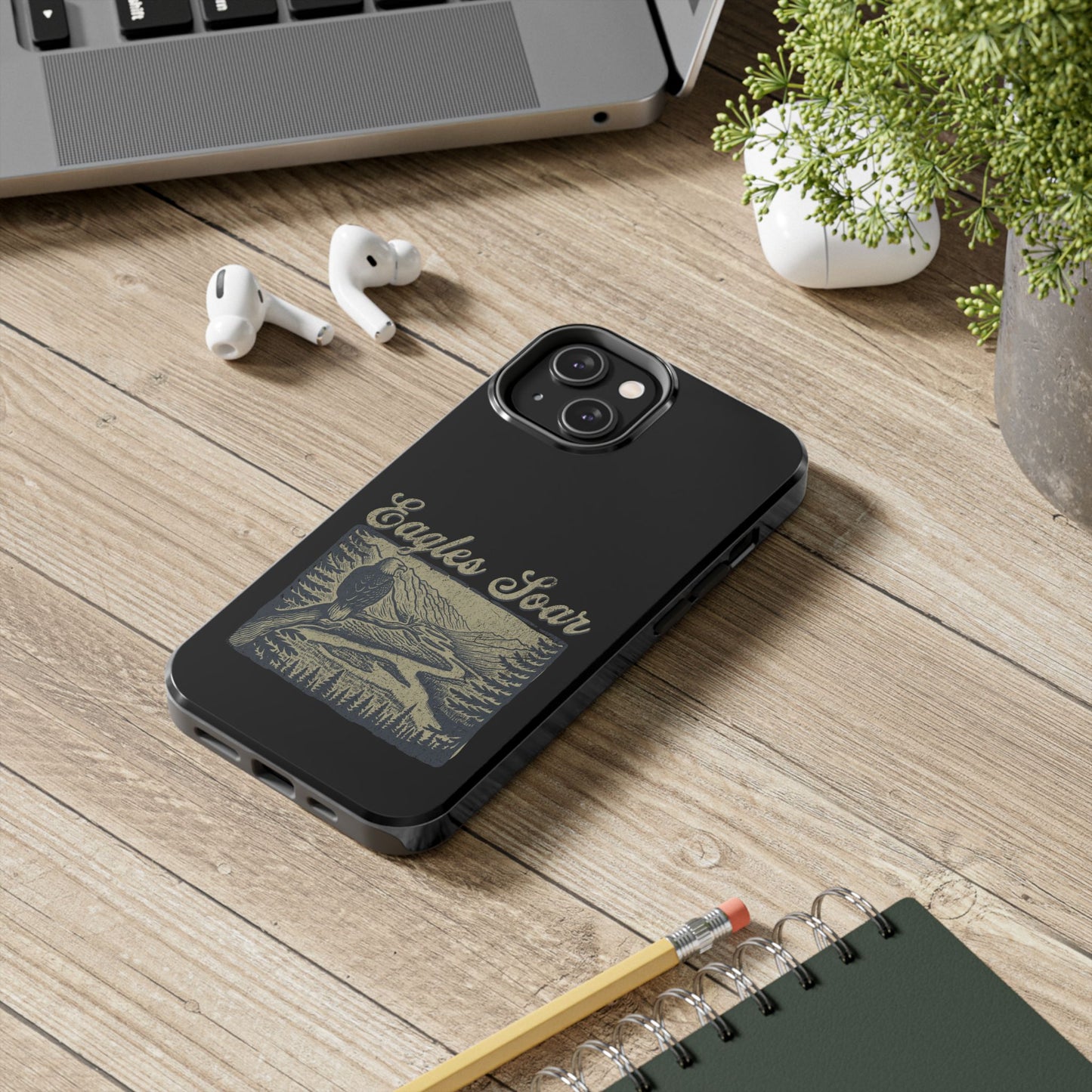 The Nerdy Birder - Eagles Soar Tough Phone Case, Nature Lover Gift, Hiking Accessory, Wildlife Enthusiast, Adventure Protection Case