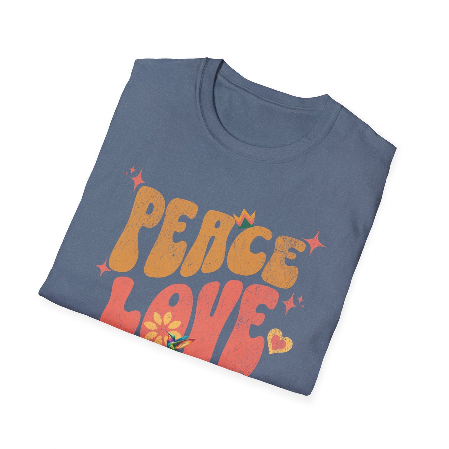 Peace Love Birds Unisex Softstyle T-Shirt - Retro Vibe Tee for Casual Wear
