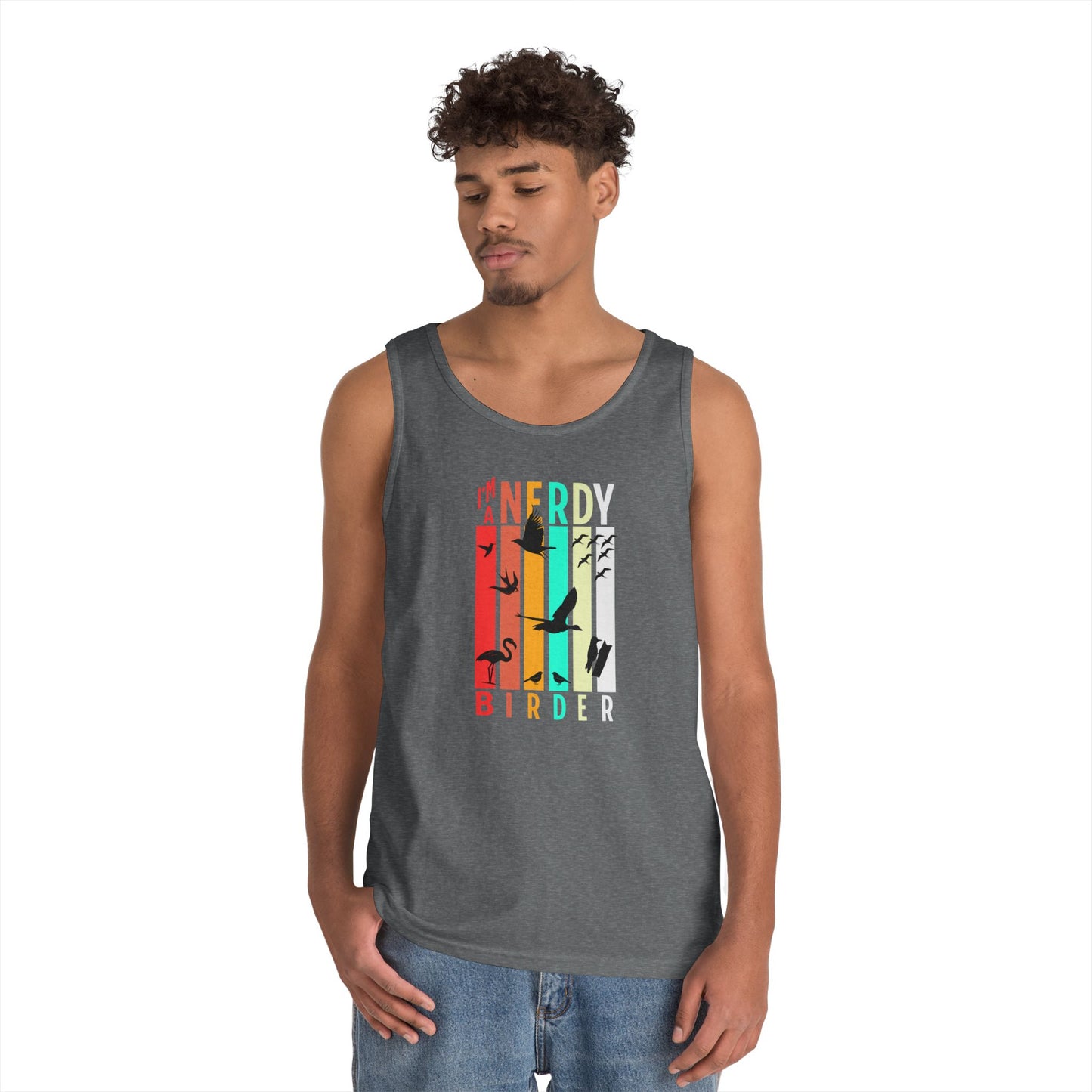 I'm A Nerdy Birder Tank Top, Gift for Bird Lovers, Unisex Summer Wear, Nature Lover's Apparel, Fun Casual Tank