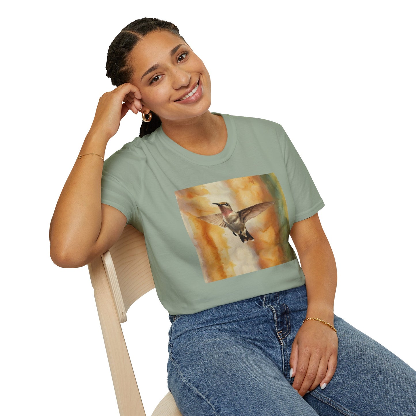 Hummingbird Watercolor T-Shirt, Nature Lover Gift, Birdwatching Shirt