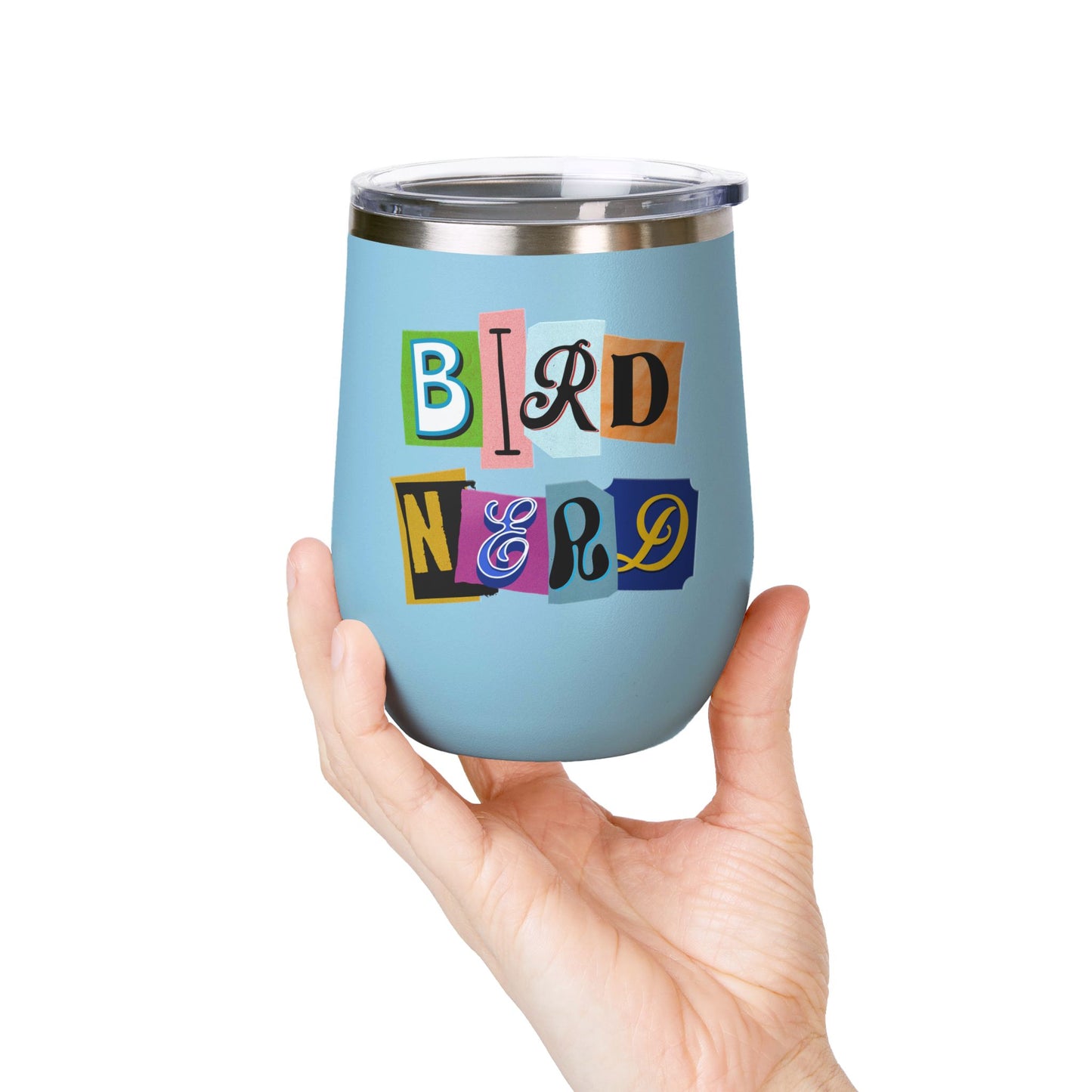 Bird Nerd Wine Tumbler - 12oz Insulated Stainless Steel Cup for Wine Lovers