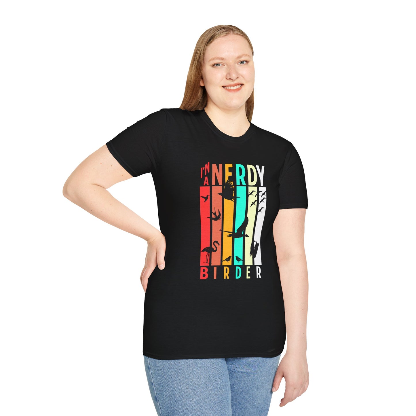 I'm A Nerdy Birder Unisex Softstyle T-Shirt - Nature Lover's Gift