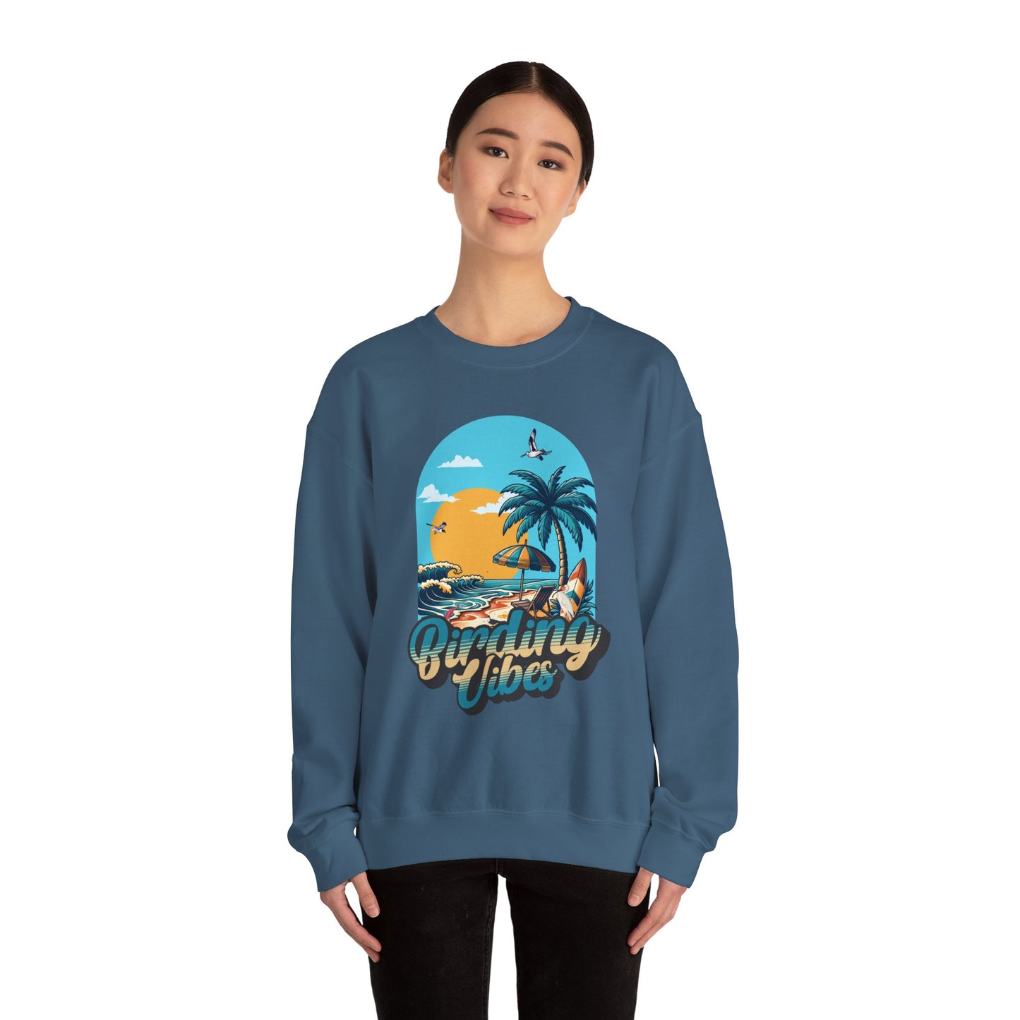 Birding Vibes Unisex Heavy Blend™ Crewneck Sweatshirt - Casual Beach Aesthetic