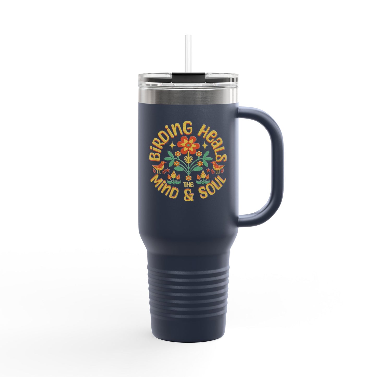 The Nerdy Birder Birding Heals Insulated Travel Mug, 40oz
