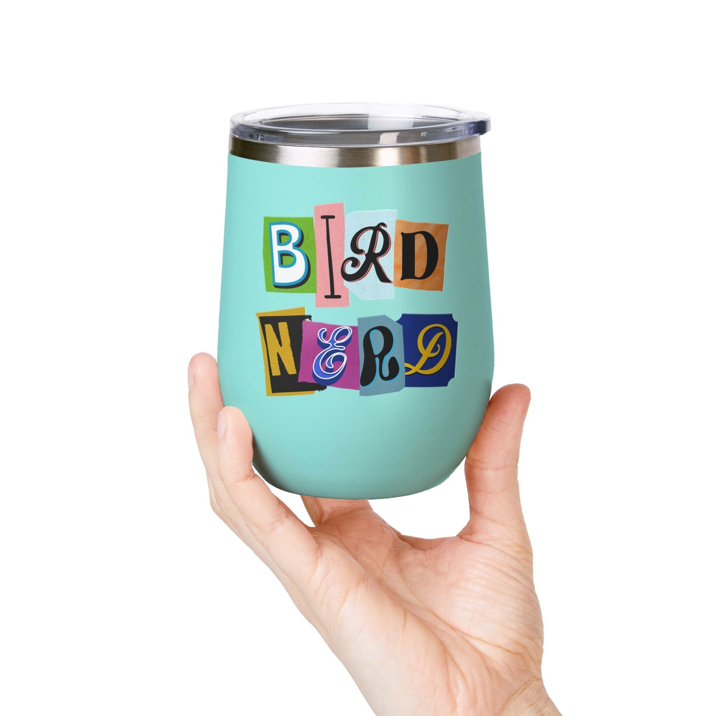 Bird Nerd Wine Tumbler - 12oz Insulated Stainless Steel Cup for Wine Lovers