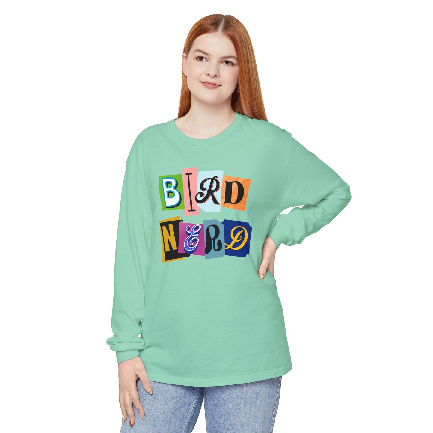 Bird Nerd Long Sleeve T-Shirt - Unisex Garment-Dyed Apparel for Bird Lovers