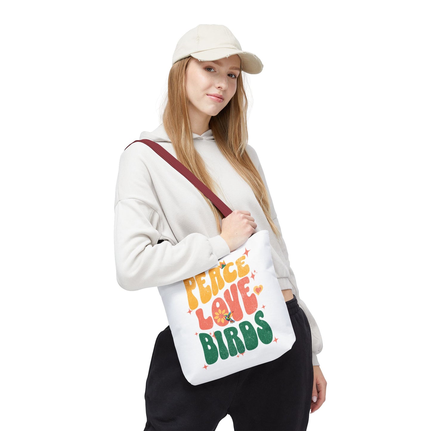 Peace Love Birds Tote Bag – Eco-Friendly Canvas Bag for Nature Lovers