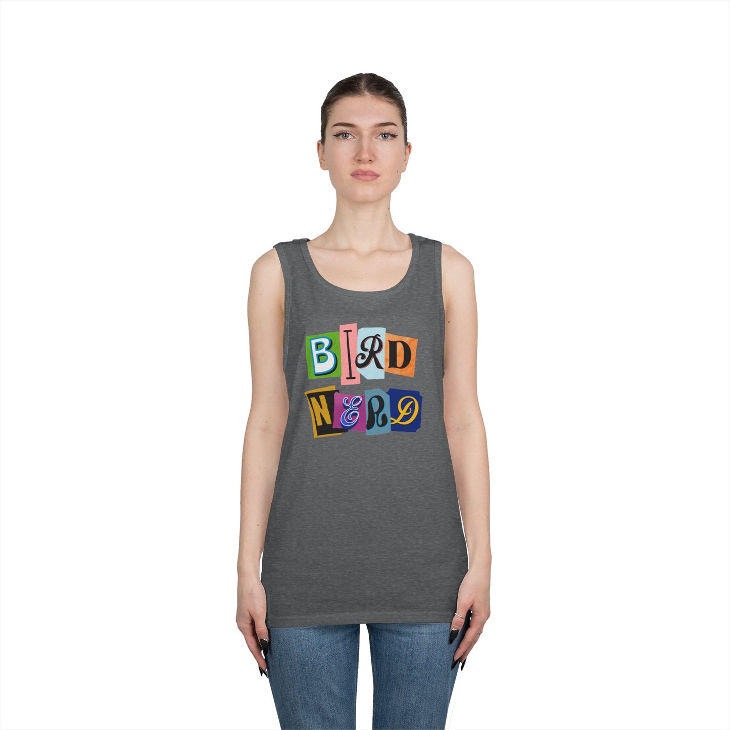 The Nerdy Birder Bird Nerd Tank Top, Gift for Bird Lovers, Unisex Summer Wear, Nature Lover's Apparel, Fun Casual Tank