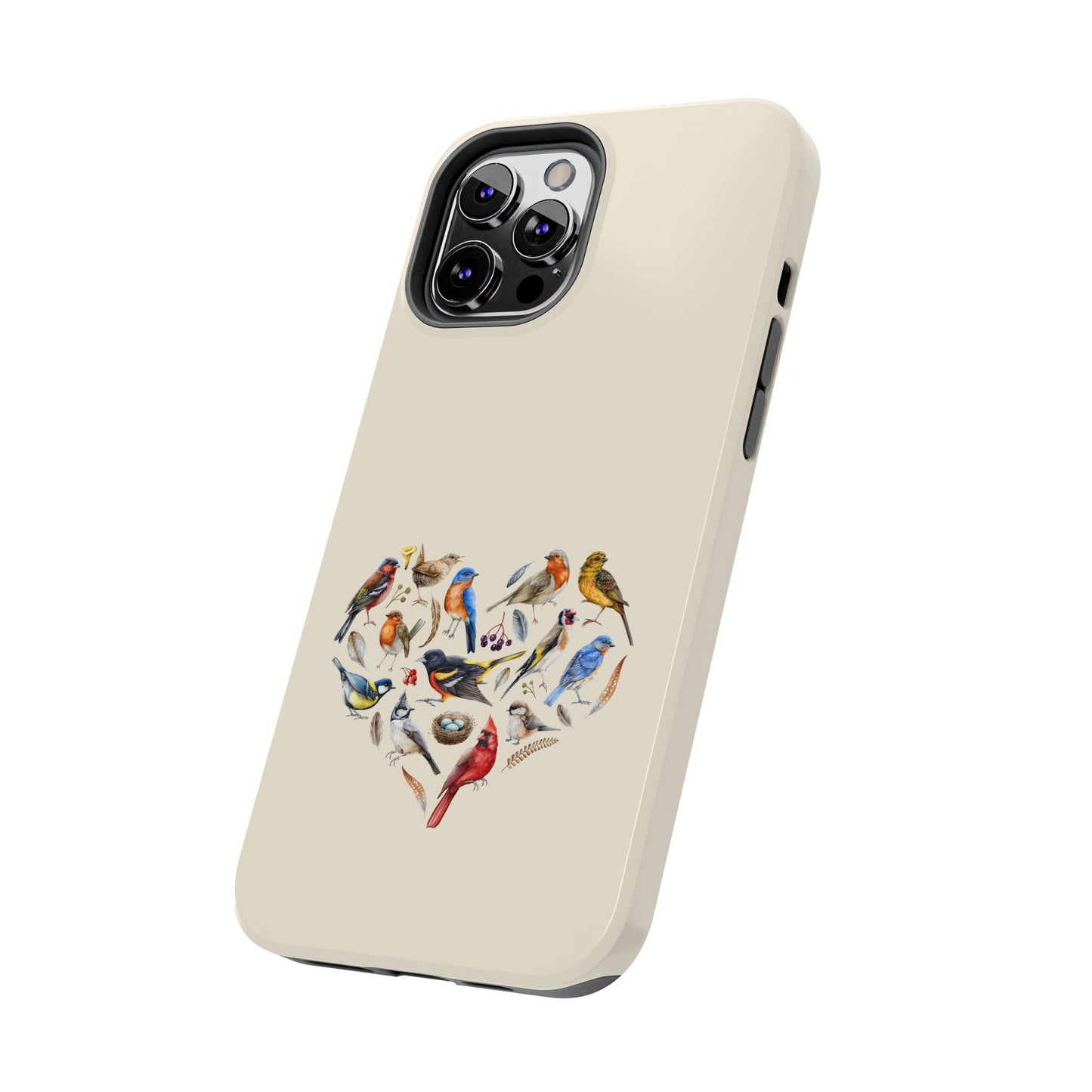 Bird Heart Tough Phone Cases - Cute Wildlife Design, Gift for Nature Enthusiasts, Durable Cases for Birdwatching