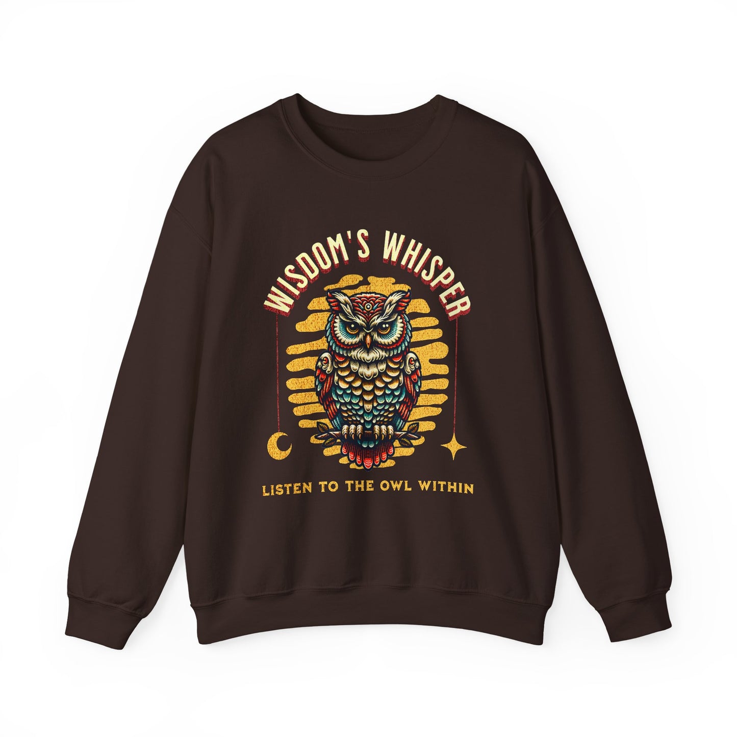 Wisdom's Whisper Owl Sweatshirt - Unisex Heavy Blend Crewneck