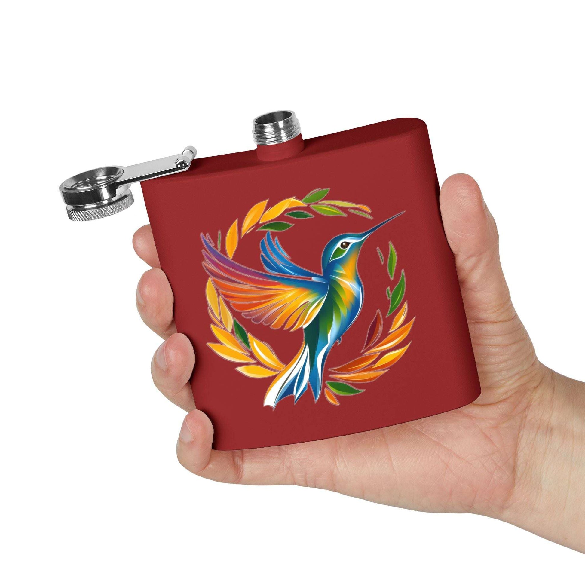 Hummingbird Rainbow Stainless Steel Flask - 6oz