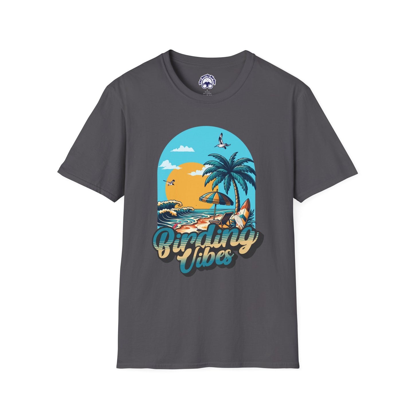Birding Vibes Unisex Softstyle T-Shirt - Tropical Beach Graphic Tee