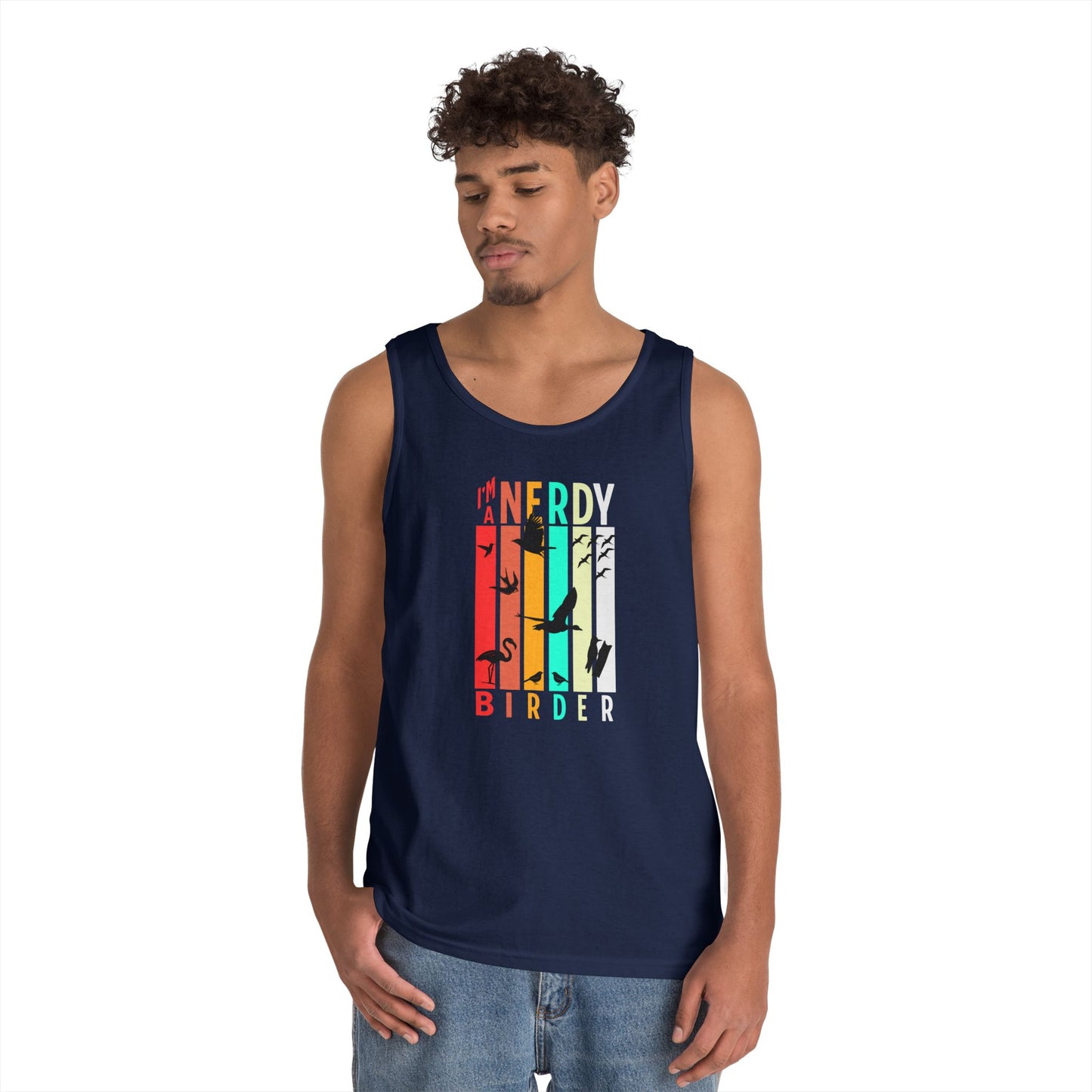 I'm A Nerdy Birder Tank Top, Gift for Bird Lovers, Unisex Summer Wear, Nature Lover's Apparel, Fun Casual Tank