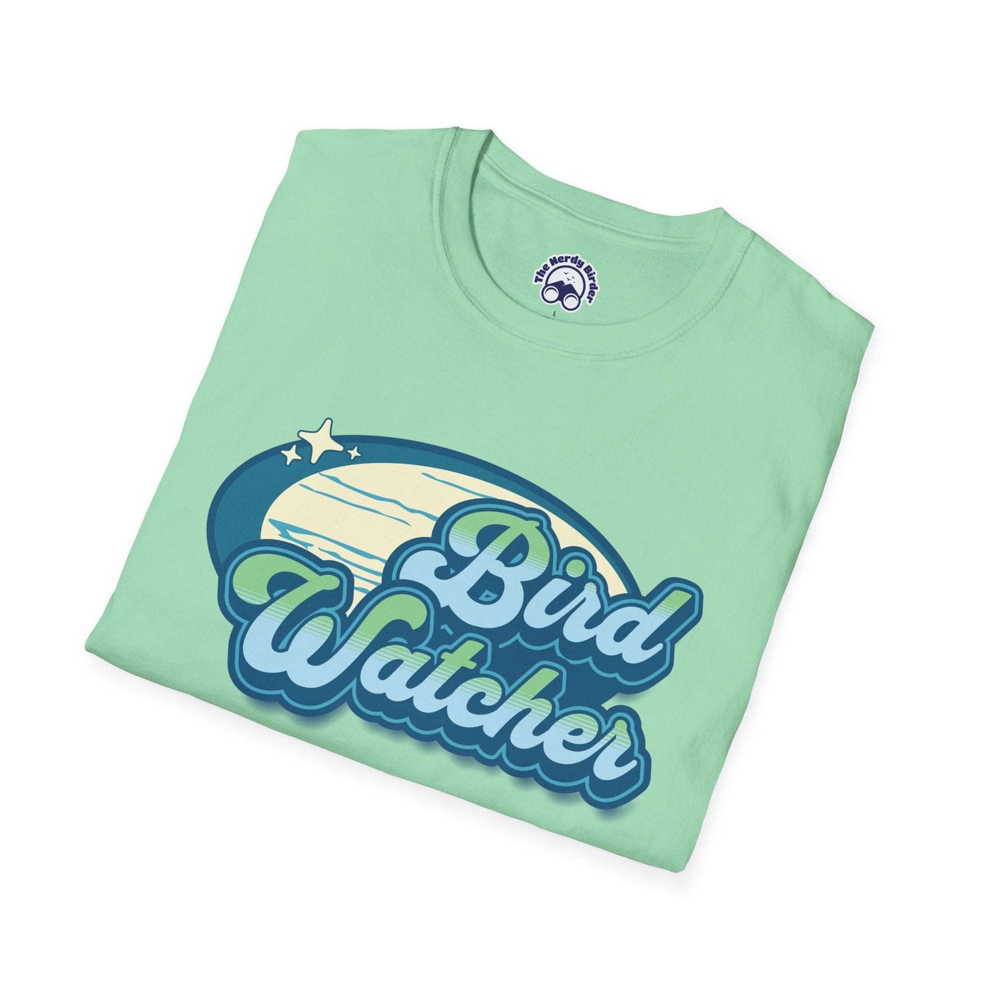 Bird Watcher Teal Unisex Softstyle T-Shirt - Retro Vibe Tee for Casual Wear
