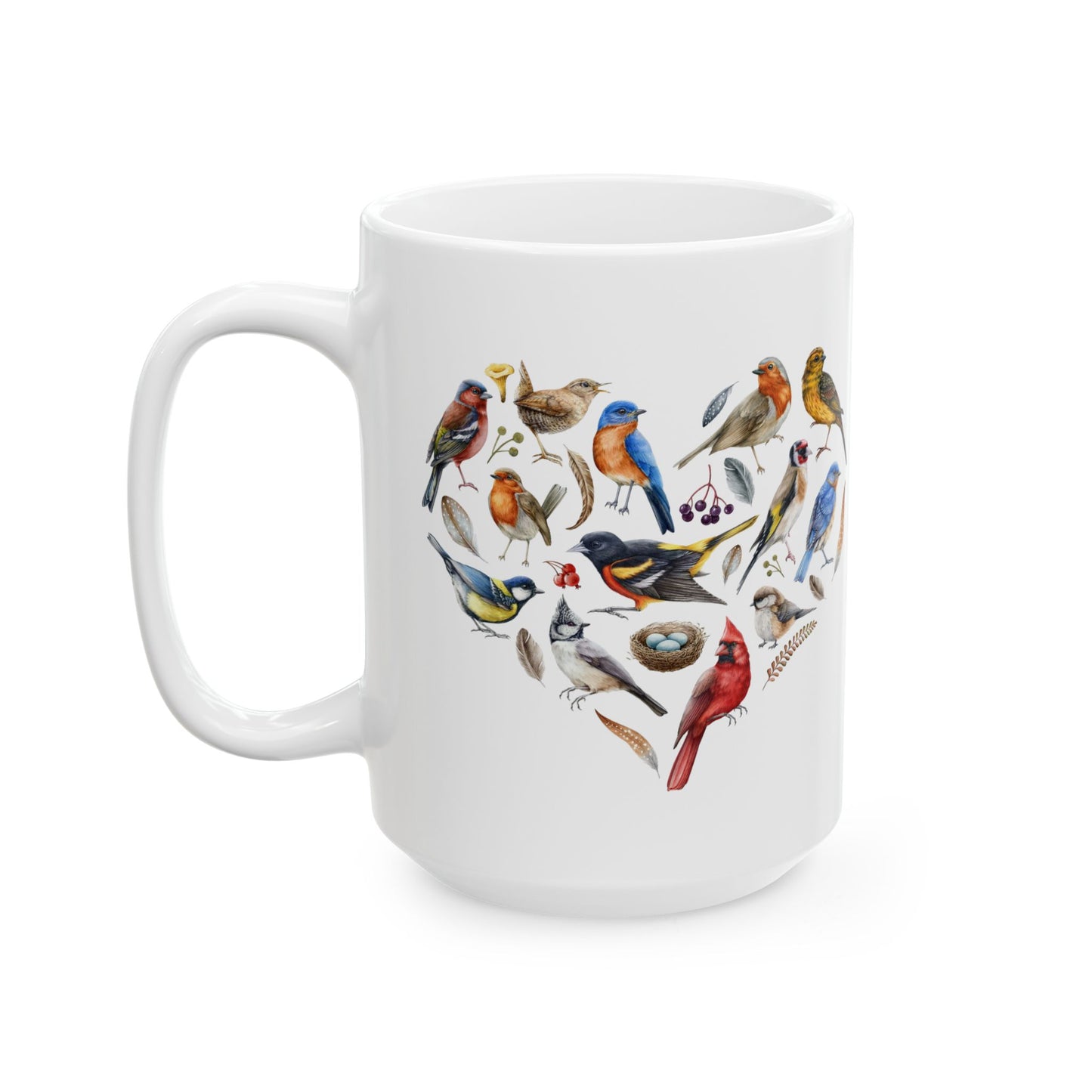 Heart Of Birds White Ceramic Mug