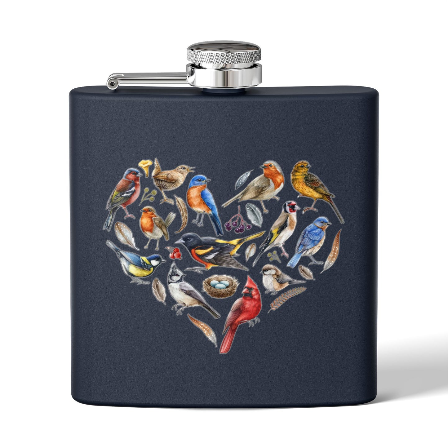 Bird Heart Stainless Steel Flask - 6oz