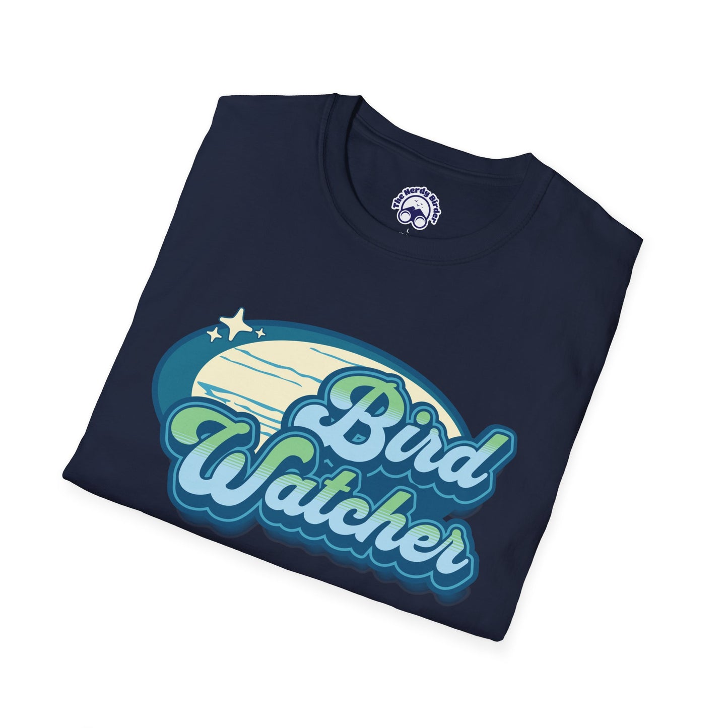 Bird Watcher Teal Unisex Softstyle T-Shirt - Retro Vibe Tee for Casual Wear