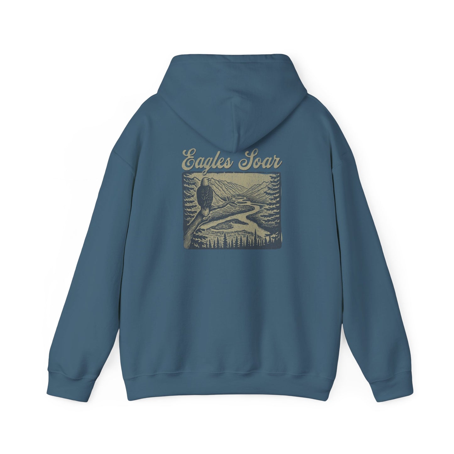 The Nerdy Birder - Eagle Soars Back Design Unisex Hoodie - Cozy Sweatshirt for Nature Lovers