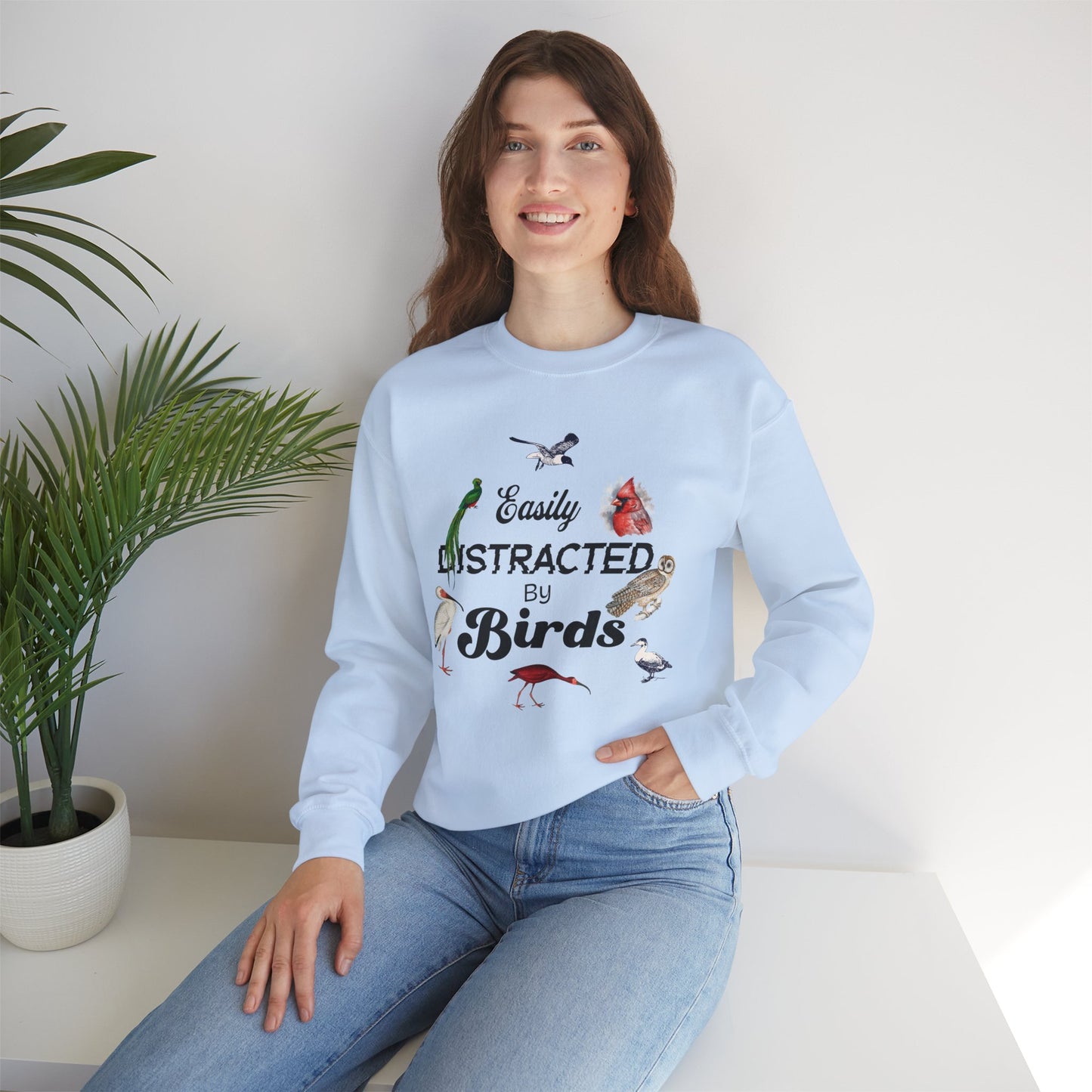 Easily Distracted by Birds Sweatshirt | Unisex Heavy Blend Crewneck