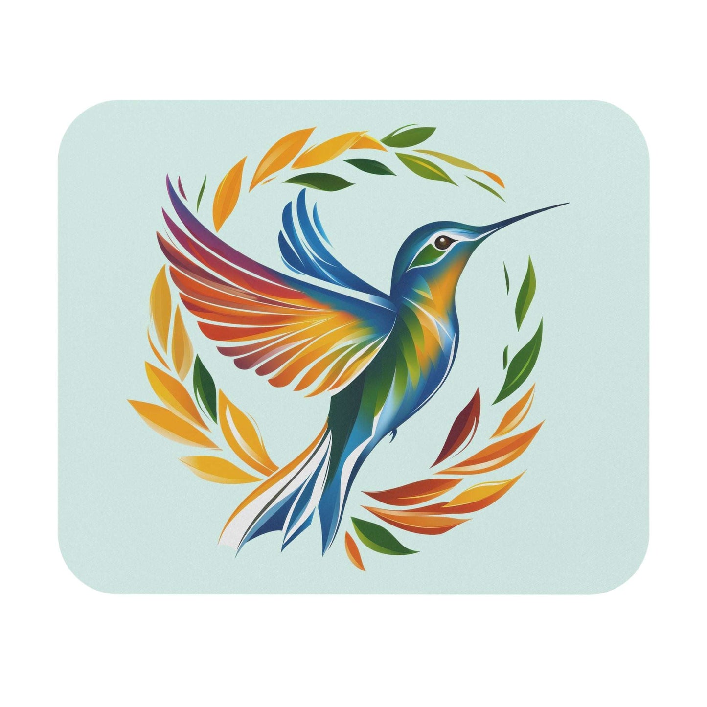 Hummingbird Rainbow Mint Mouse Pad - Fun & Colorful Desk Accessory for Bird Lovers