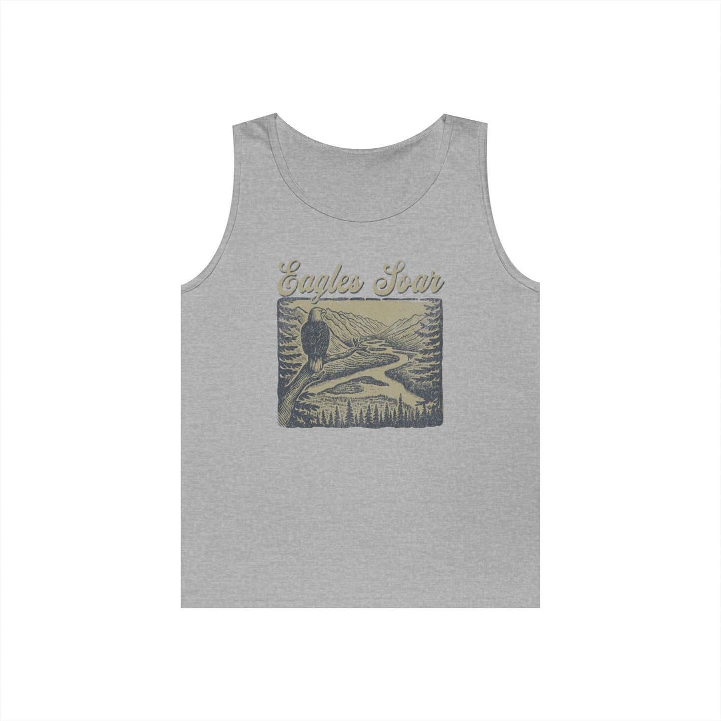 Eagles Soar Unisex Heavy Cotton Tank Top – Outdoor Adventure Wear