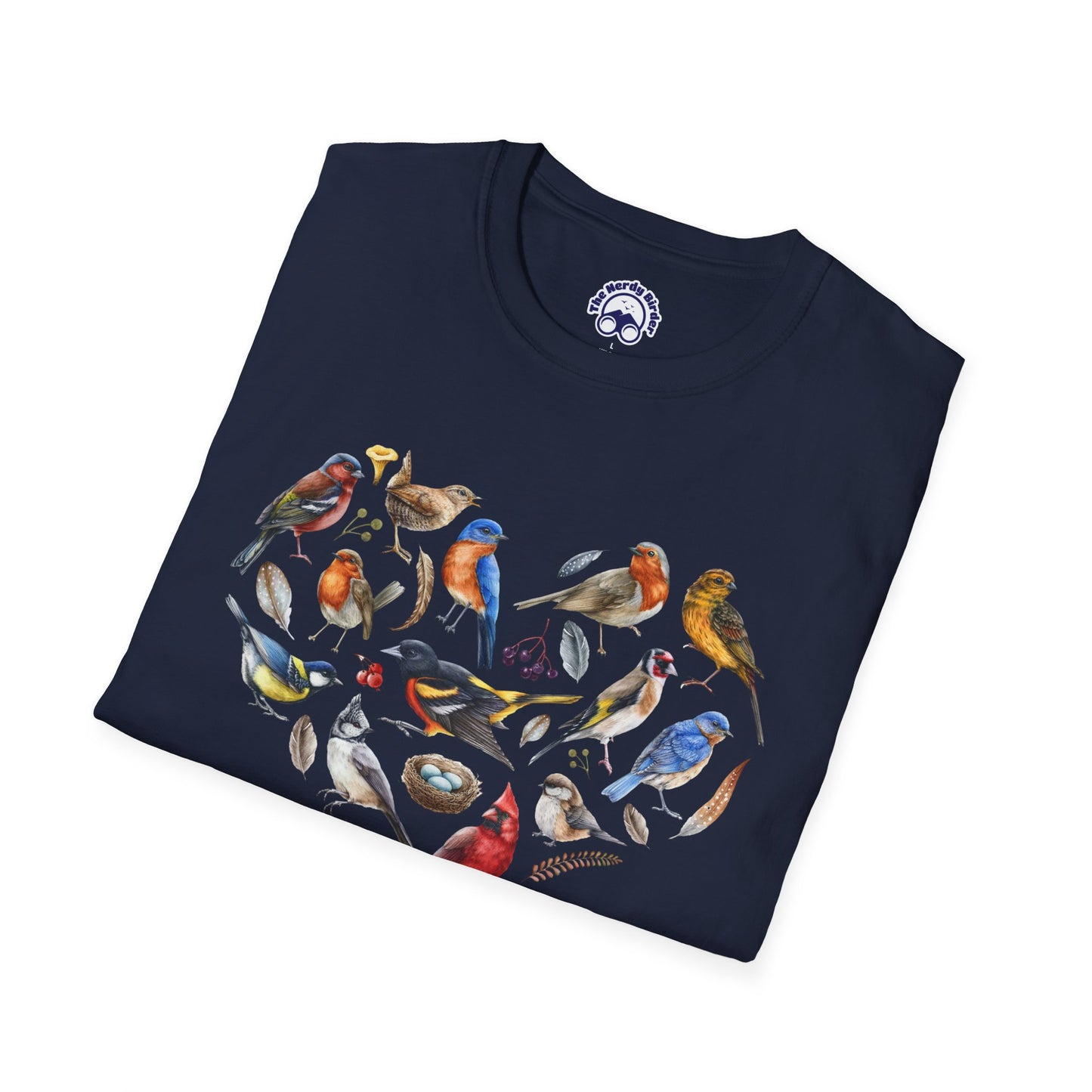 Bird Heart Unisex Softstyle T-Shirt - Heart Design