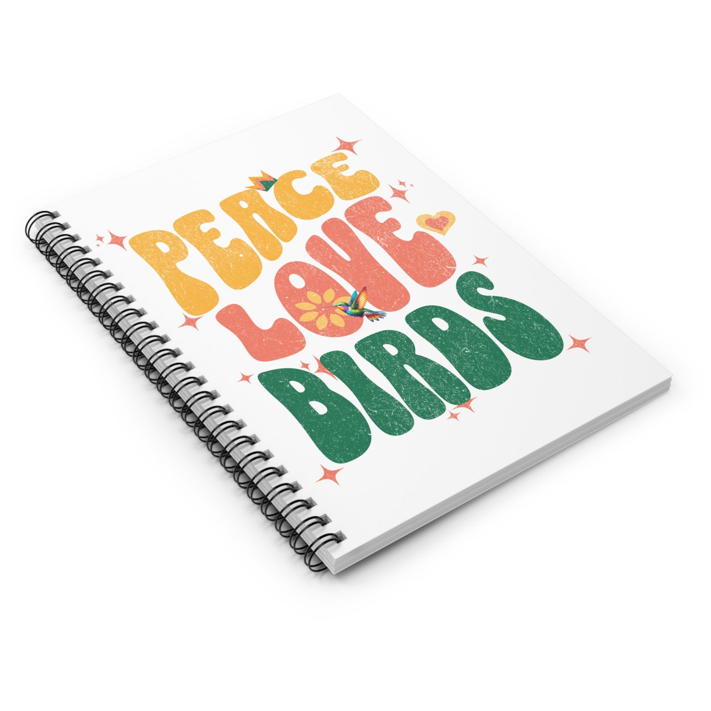 Peace Love Birds Spiral Notebook - Inspirational Ruled Journal for Creative Souls