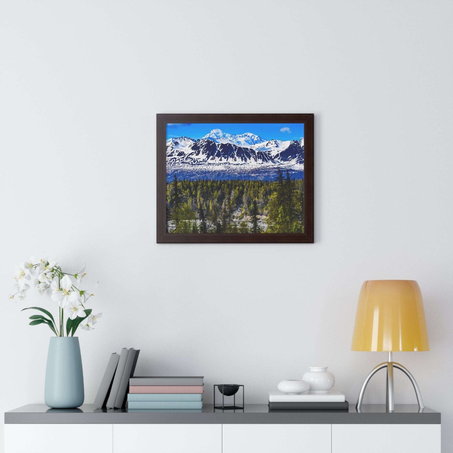 Mountain Landscape Framed Poster, Scenic Wall Art, Nature Decor, Gift for Outdoor Lovers, Home Office Artwork, Nature