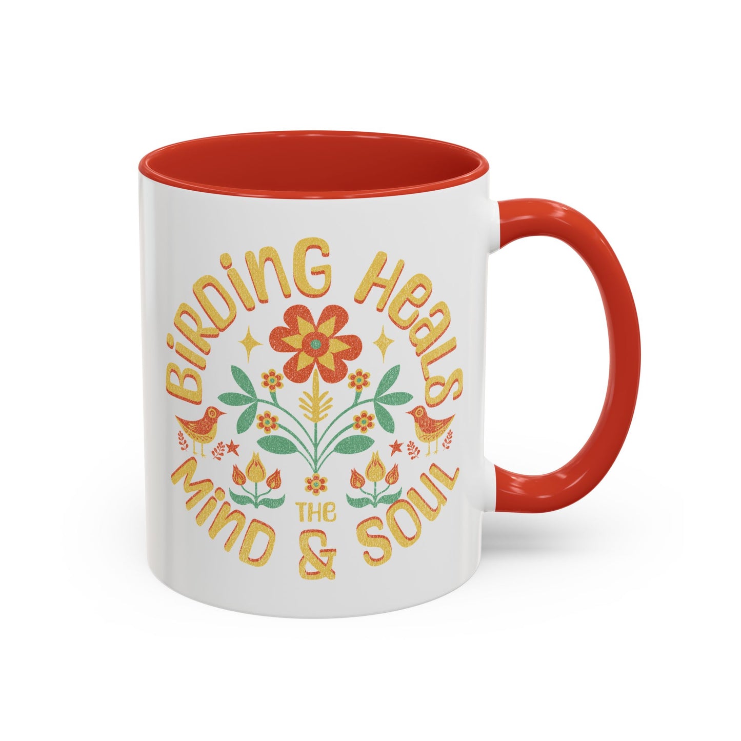 Birding Heals Accent Coffee Mug - Mind & Soul - Nature Lover Gift