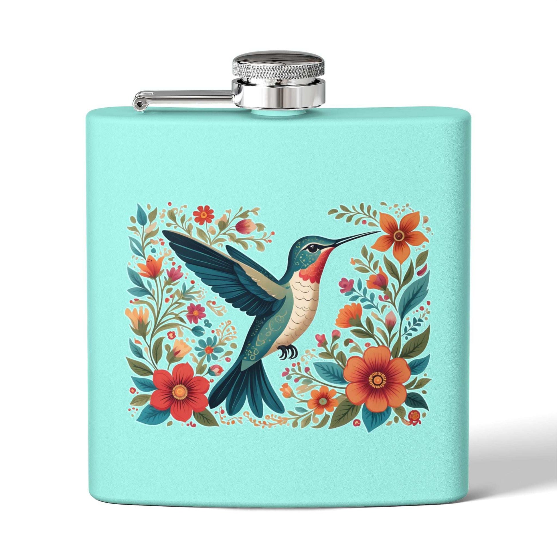 Hummingbird In Bloom Stainless Steel Flask - 6oz