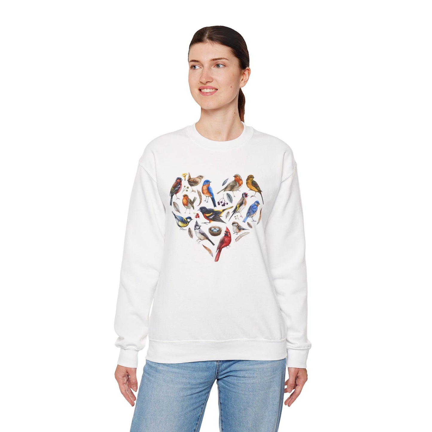 Bird Heart Graphic Unisex Crewneck Sweatshirt
