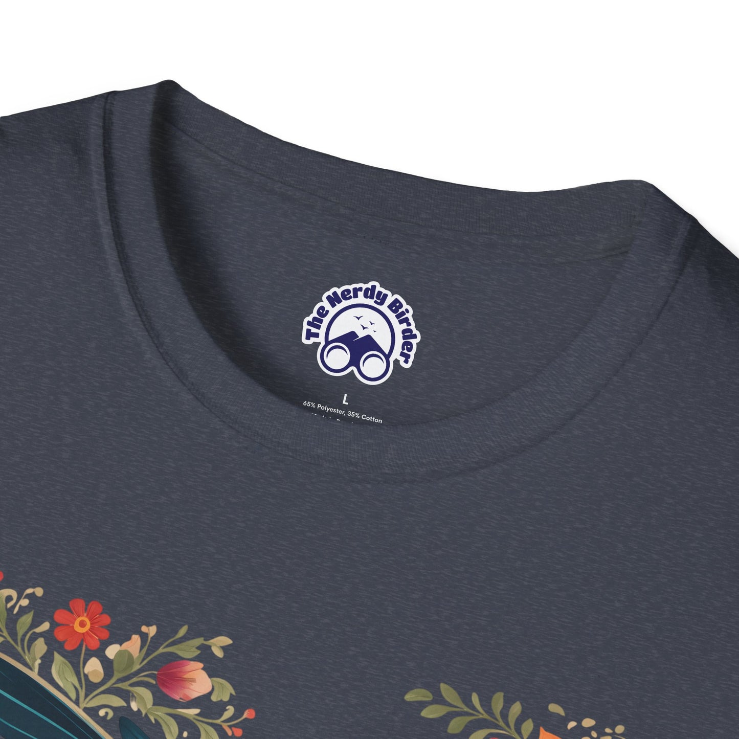 Hummingbird in Bloom – Artistic Nature Unisex Softstyle T-Shirt
