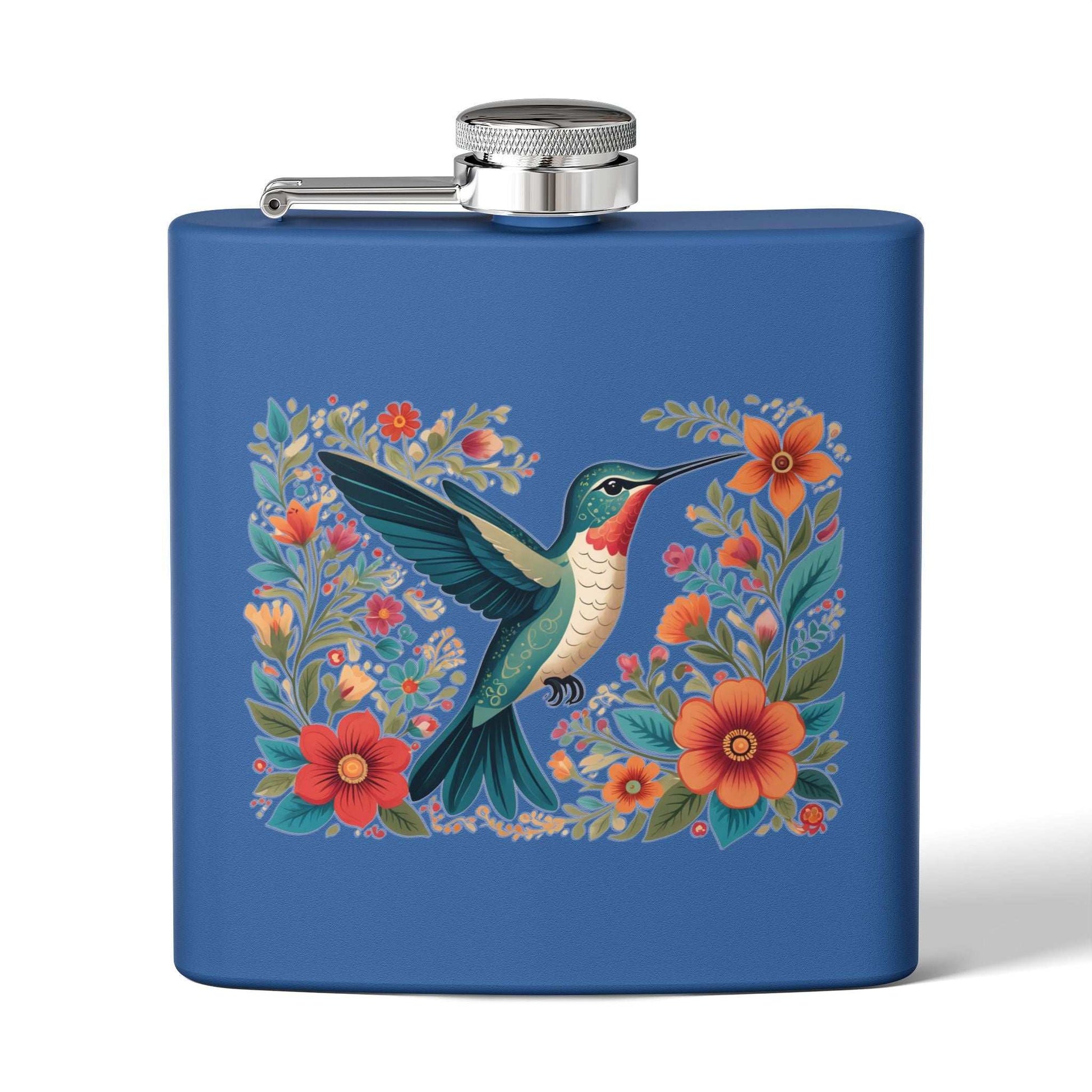 Hummingbird In Bloom Stainless Steel Flask - 6oz