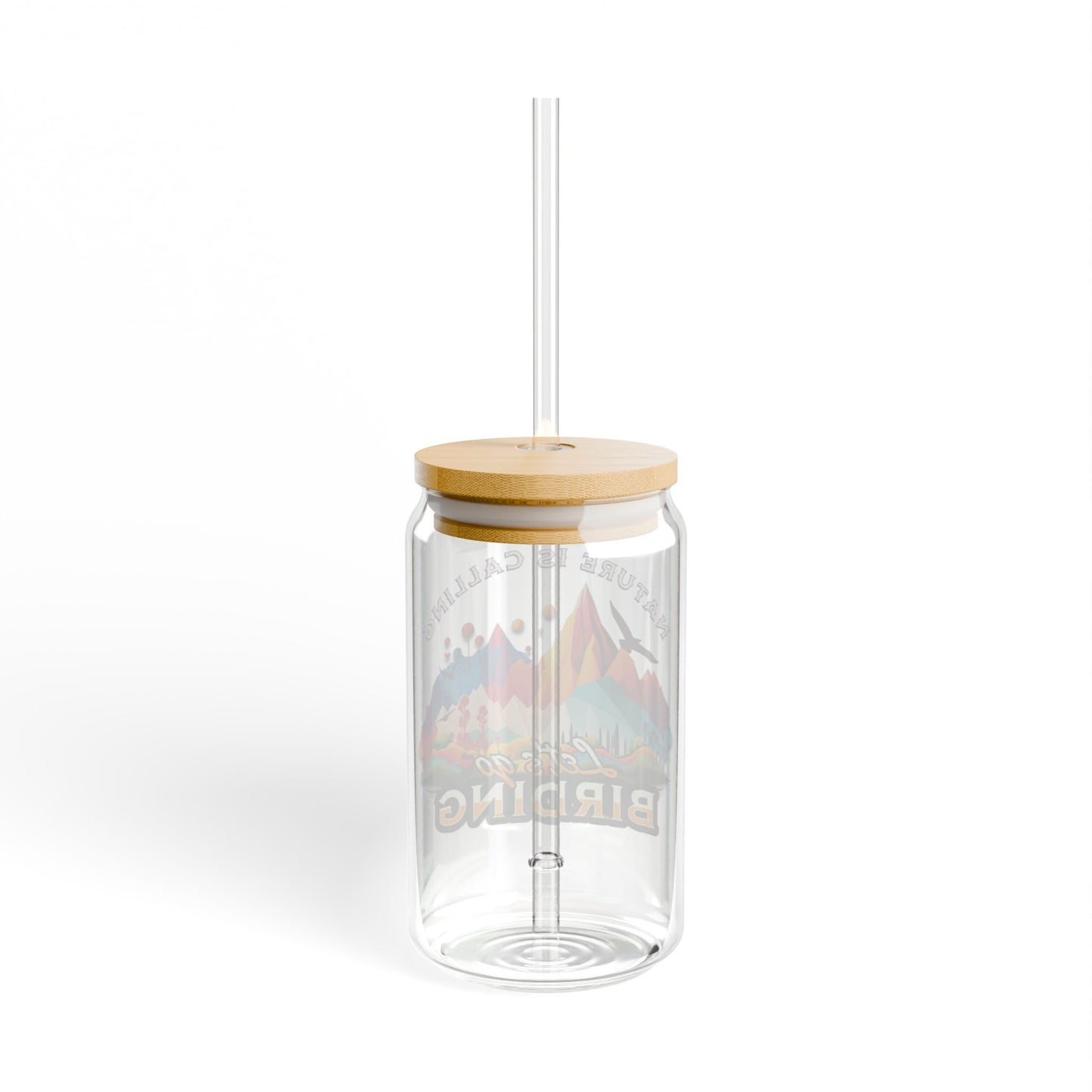 The Nerdy Birder Let's Go Birding 16oz Sipper Glass With Bamboo Lid