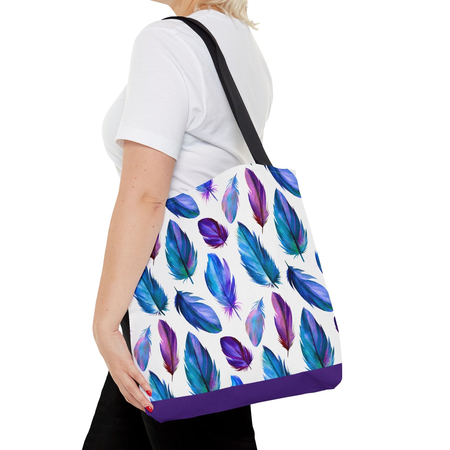 Boho Colorful Feather Tote Bag - Stylish Eco-Friendly Carryall for Everyday Use