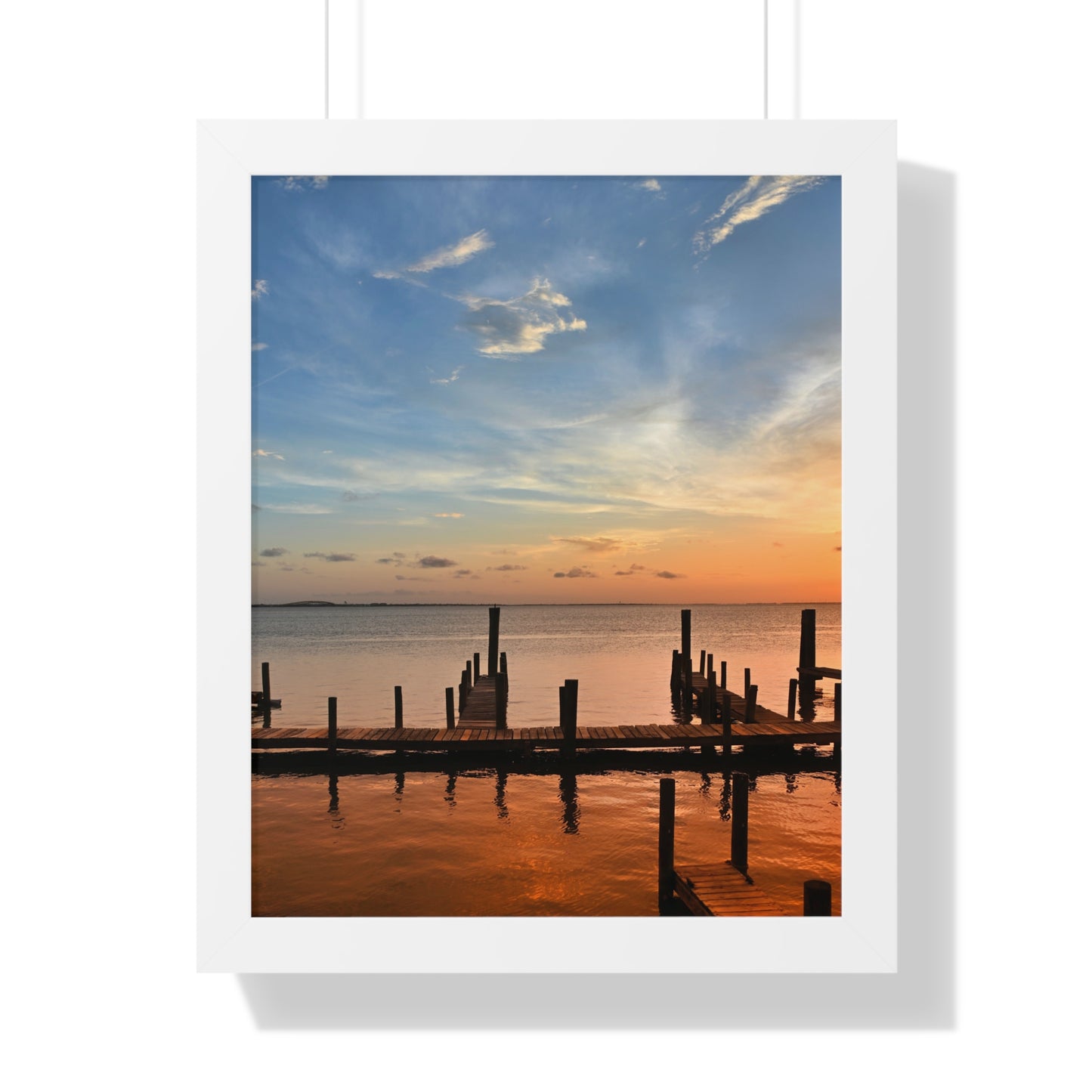 Serene Sunset Framed Vertical Poster - Tranquil Wall Art for Home Decor