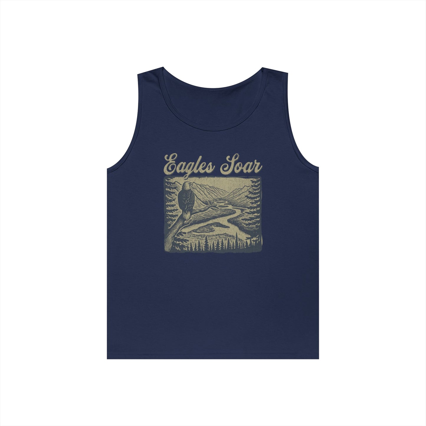 Eagles Soar Unisex Heavy Cotton Tank Top – Outdoor Adventure Wear