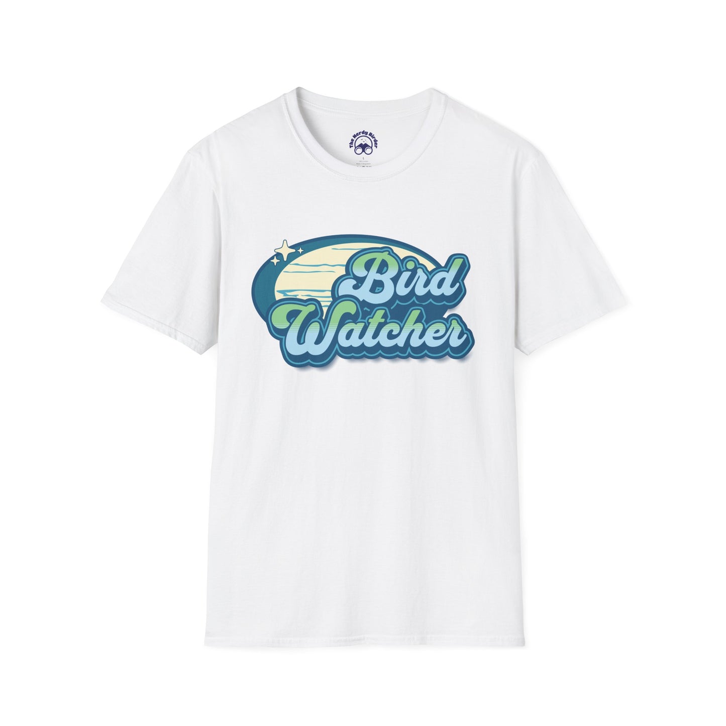 Bird Watcher Teal Unisex Softstyle T-Shirt - Retro Vibe Tee for Casual Wear
