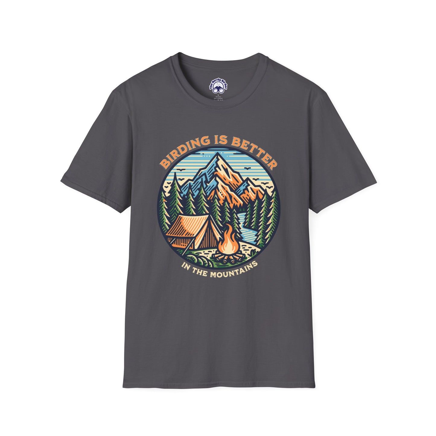 Birding in The Mountains Unisex Softstyle T-Shirt - Nature Lover's Gift